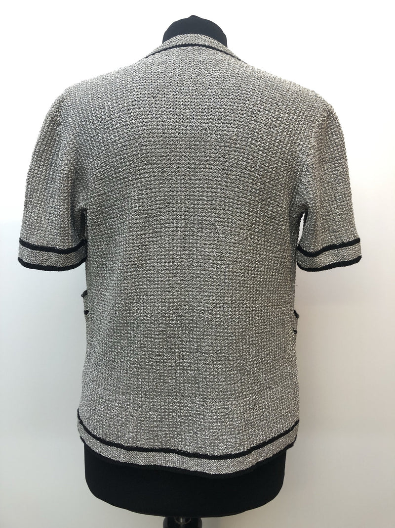 womens  vintage  vest  Urban Village Vintage  silver  open cardigan  metallic  jacket  cardigan  cardi  70s  1970s  10
