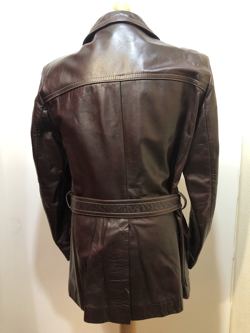 vintage  Urban Village Vintage  urban village  Rounded collar  pockets  M  long sleeve  Leather Jacket  Leather Coat  Leather  Jacket  collar  brown  autumnal  autumn  60s  60  1960s  1960