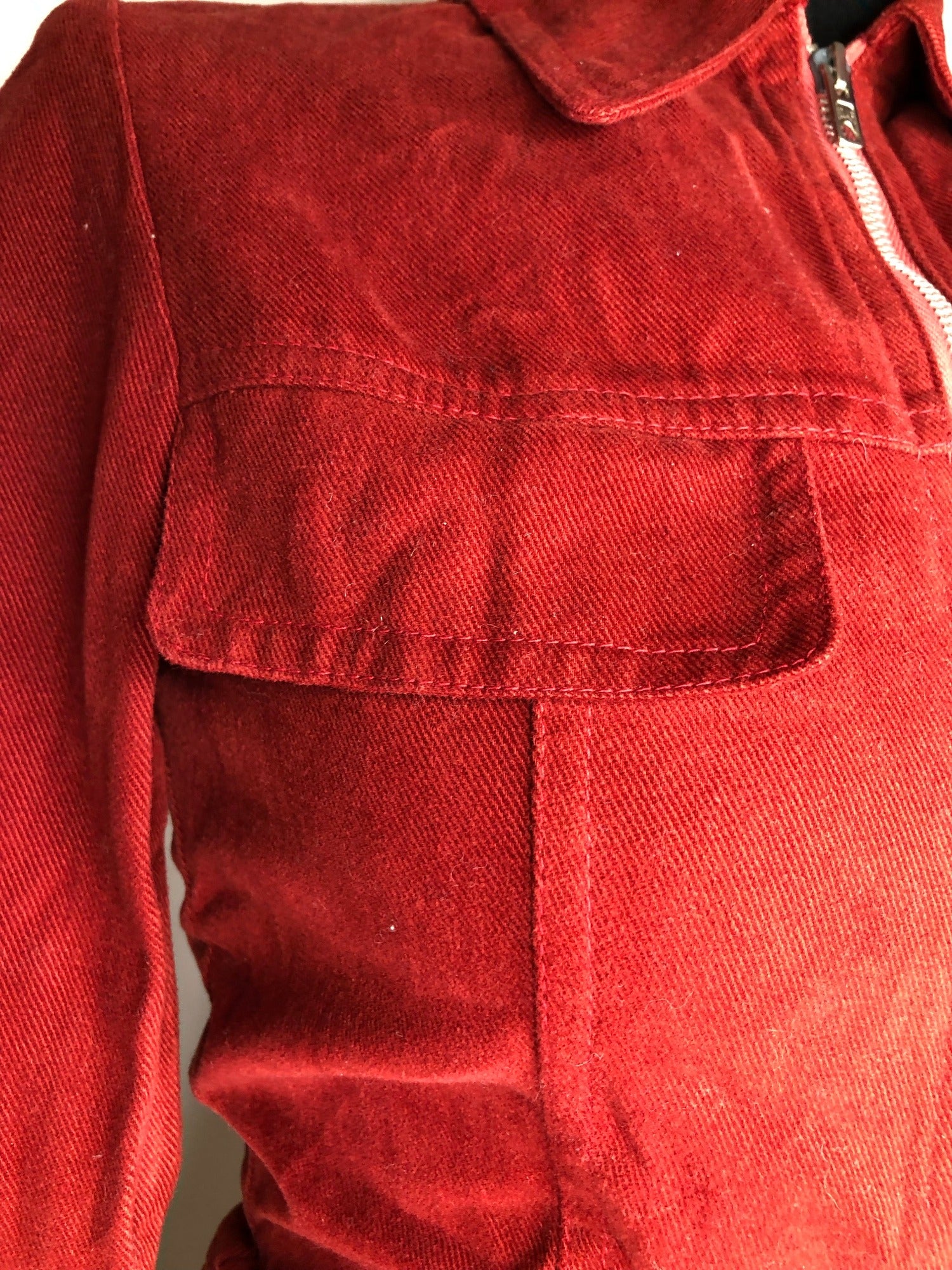 Wrangler  womens  western  vintage  red  mens  Lady Wrangler  jean  denim  cropped jacket  collared  8  70s  1970s