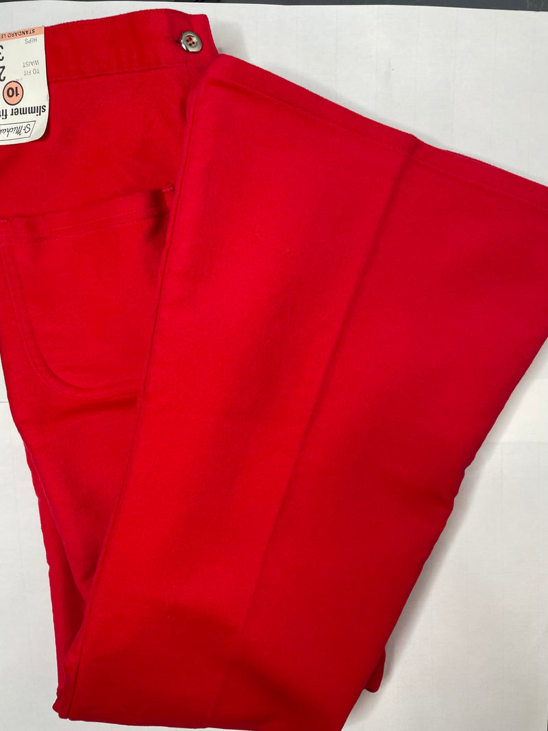 woodstock  womens  vintage  Urban Village Vintage  urban village  true vintage  retro  Red  jeans  jean  hippie  flares  flared trousers  flared  deadstock  Cotton  bell bottoms  70s  70  6  1970s