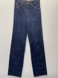 womens  vintage  Urban Village Vintage  urban village  straight leg  straight cut  stitch detailing  S  retro  pockets  mens  M  jeans  jean  jacket  indigo  flares  Denim Co  denim  Cotton  brutus  brown stitch  blue  70s  70  6  1970s