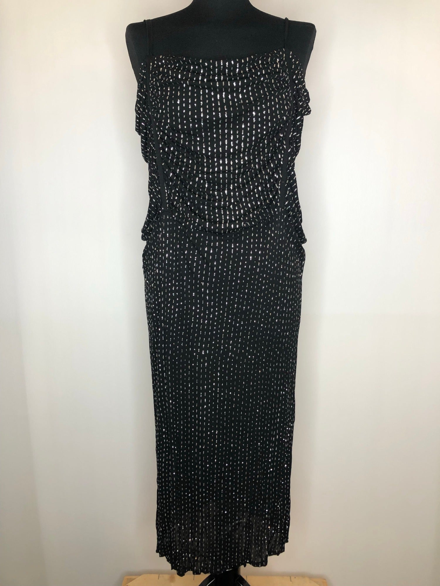womens  vintage  Urban Village Vintage  urban village  straps  retro  party dress  glittery  glitter  dress  Dieter brand  black  8  70s  1970s
