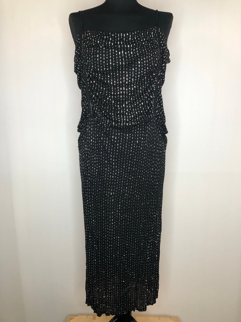 womens  vintage  Urban Village Vintage  urban village  straps  retro  party dress  glittery  glitter  dress  Dieter brand  black  8  70s  1970s
