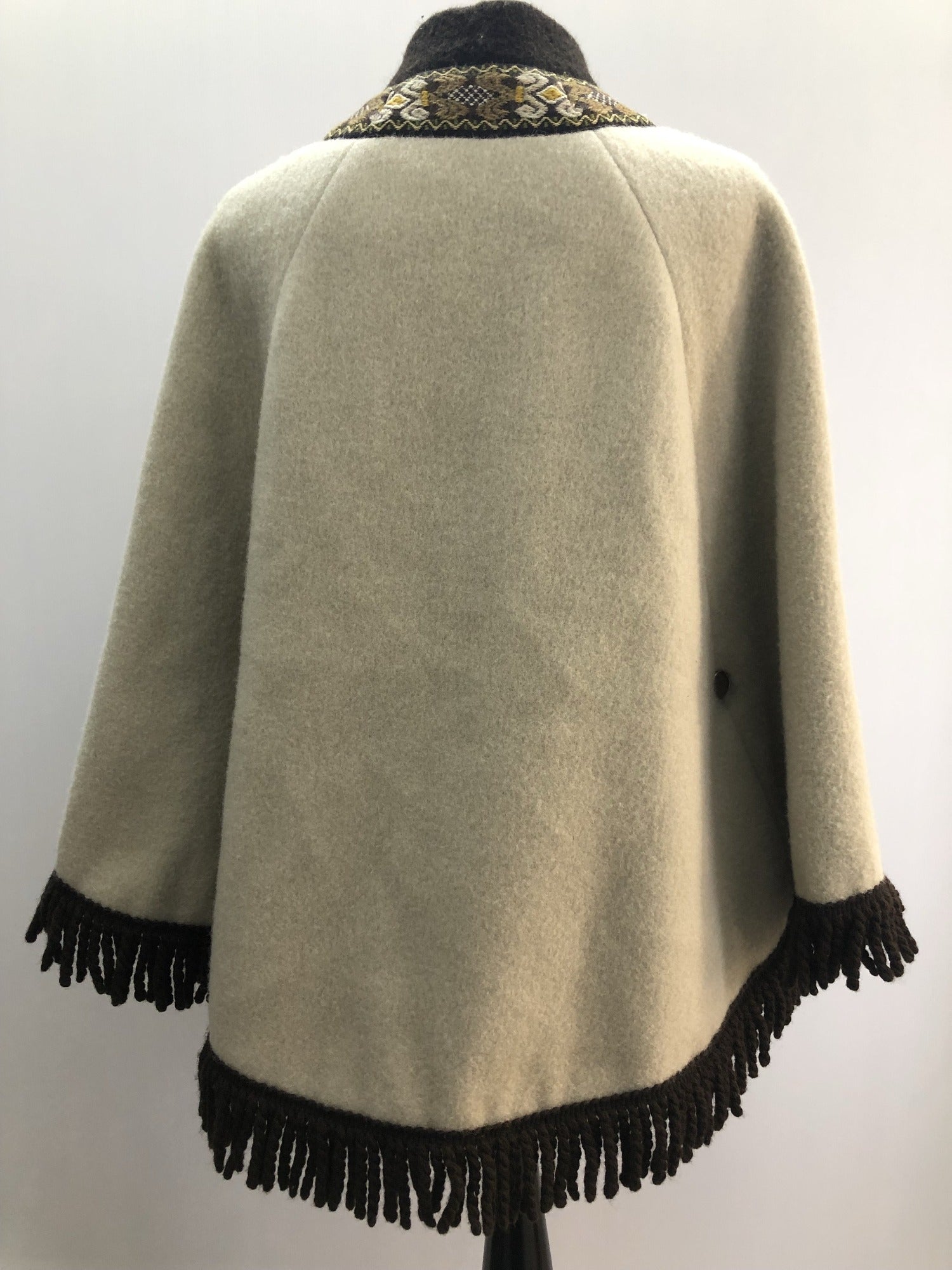 Wool Blend  wool  womens  vintage  Urban Village Vintage  urban village  stitch detailing  stitch detail  S  poncho  mens  knitwear  knitted  knit  Jacket  hippie  festival  cream  cape  boho  autumnal  autumn  70s  1970s