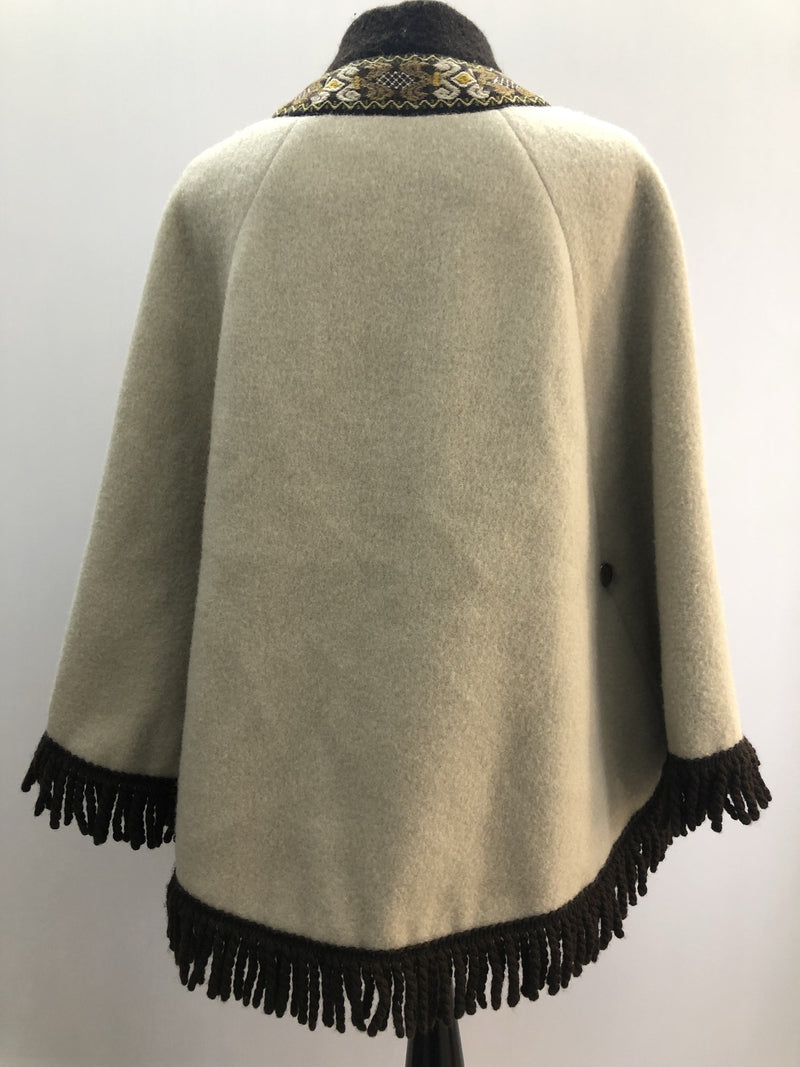 Wool Blend  wool  womens  vintage  Urban Village Vintage  urban village  stitch detailing  stitch detail  S  poncho  mens  knitwear  knitted  knit  Jacket  hippie  festival  cream  cape  boho  autumnal  autumn  70s  1970s