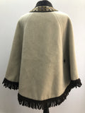 Wool Blend  wool  womens  vintage  Urban Village Vintage  urban village  stitch detailing  stitch detail  S  poncho  mens  knitwear  knitted  knit  Jacket  hippie  festival  cream  cape  boho  autumnal  autumn  70s  1970s