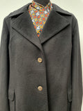 wool coat  Wool Blend  womens  wetherall  vintage  Urban Village Vintage  urban village  red  pure wool  pockets  made in england  long sleeves  long sleeve  long length coat  long length  long coat  lapels  Jacket  button down  black  70s  1970s  16