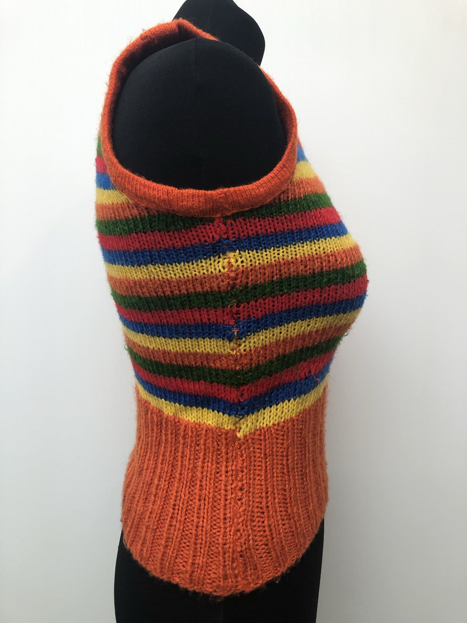 vintage  vest  Urban Village Vintage  urban village  Stripes  Rainbow  patterned  pattern  orange  multi  knitwear  knitted  knit  70s  6  1970s