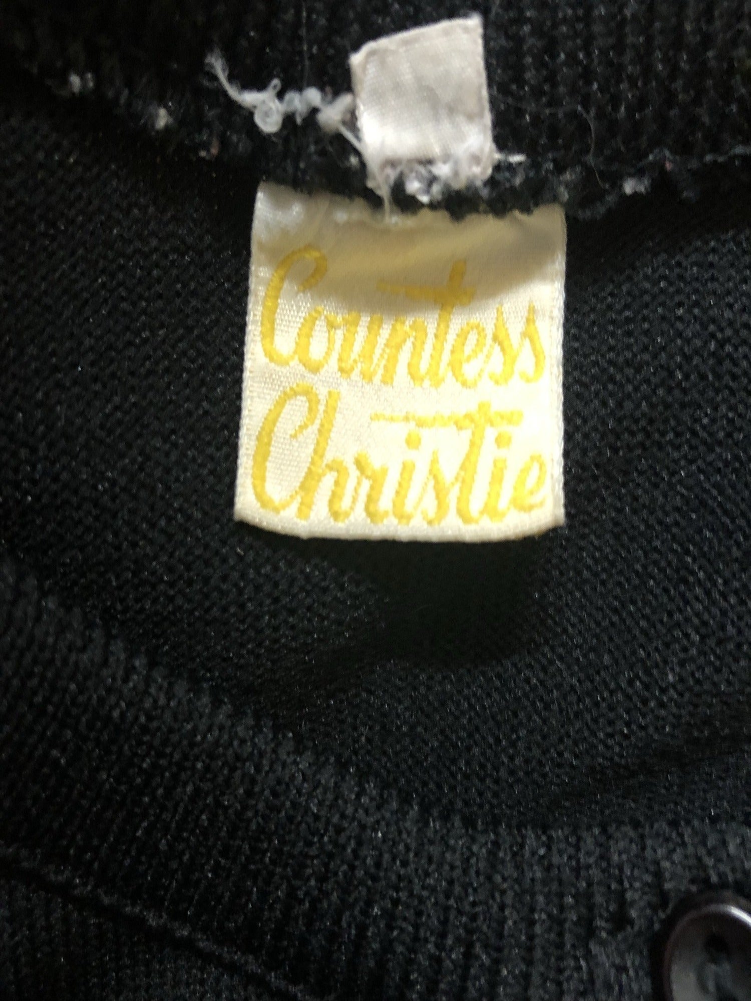 womens  vintage  Urban Village Vintage  sweater  MOD  Lightweight Knit  light knit  knitwear  knitted  knit  cropped  Countess Christie  cardigan  black  60s  1960s  14