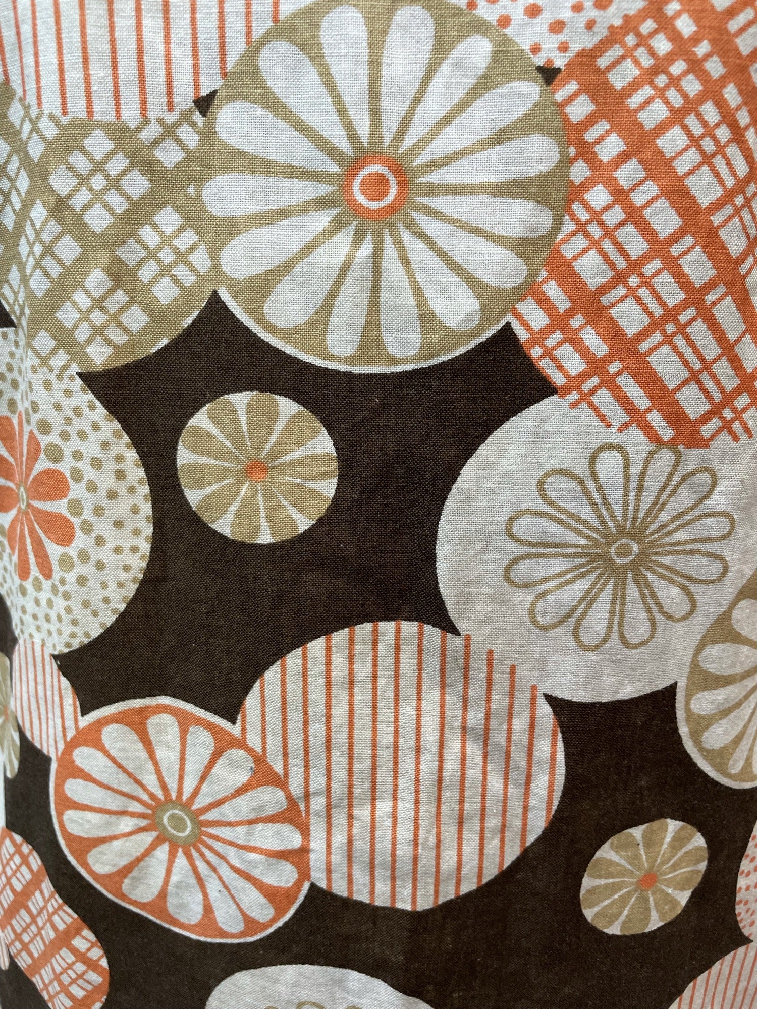 zip  womens  vintage  Urban Village Vintage  urban village  summer dress  sleeveless  retro  midi dress  midi  floral print  floral dress  floral  dresses  dress  decorative buttons  clifton  button detailing  button detail  button  brown  back zip  70s  1970s  16