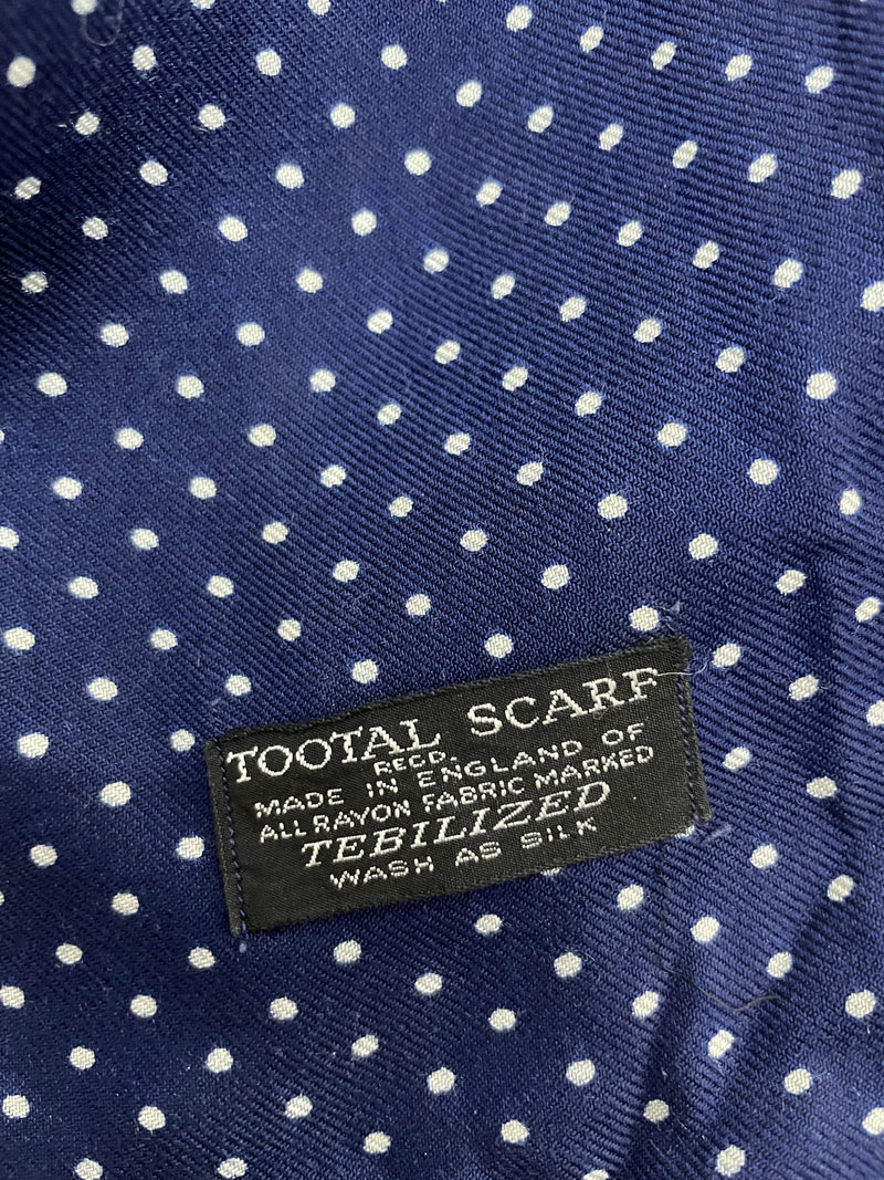 vintage  Urban Village Vintage  urban village  tootal  scooter  scarf  retro  polka dot  MOD  mens  made in england  fringed  fringe  blue  60s  1960s