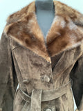 womens  vintage  Urban Village Vintage  Suede Jacket  suede fringing  Suede  retro  MOD  mink  lining  Jacket  fringed  fringe  brown  70s  70  60s  1970s  1960s  10