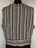 zig zag pattern  womens  vintage  Urban Village Vintage  urban village  top  summer blouse  knitwear  cropped  button front  brown  60s  1960s