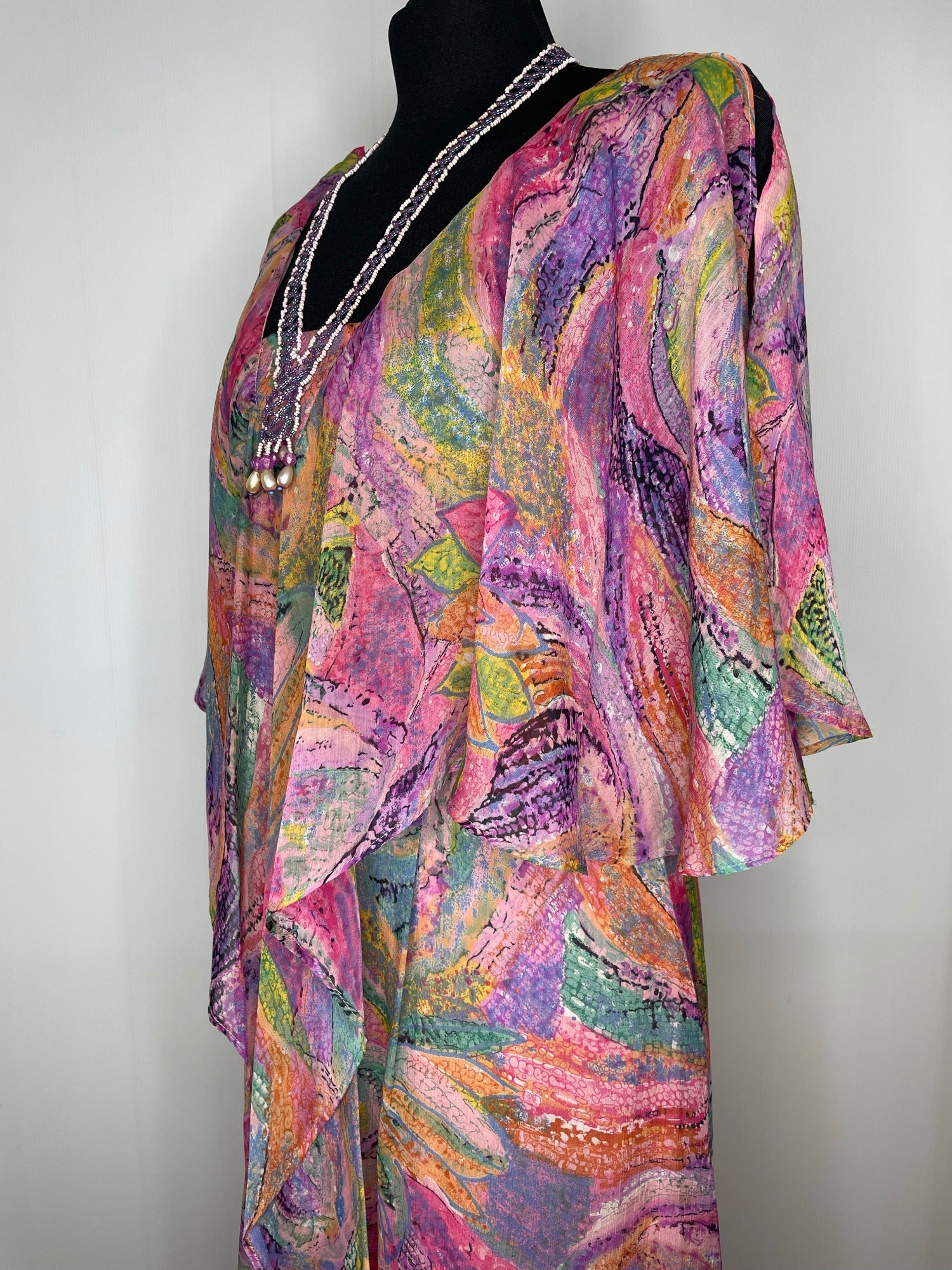 womens  wedding dress  wedding  vintage  Urban Village Vintage  summer dress  summer  purple  psychedelic  psych  pink  pastel  maxi dress  maxi  long dress  flutter sleeves  floral dress  floral  dress  10