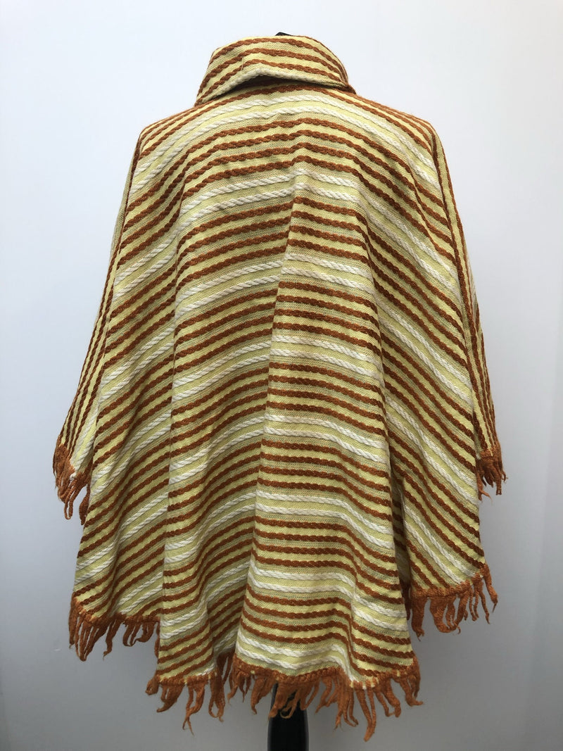 womens  western  vintage  S  poncho  penny collar  patchwork  orange  Multi  M  leatheer  hooded  hippy  fringed  cream  coat  cape  brown  boho  bohemian  70s  60s  1970s  1960s