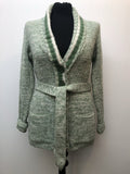 womens  vintage  Urban Village Vintage  urban village  St Michael  retro  pockets  knitwear  knitted  knit  green  cardigan  cardi  button  belted  belt  70s  1970s  12
