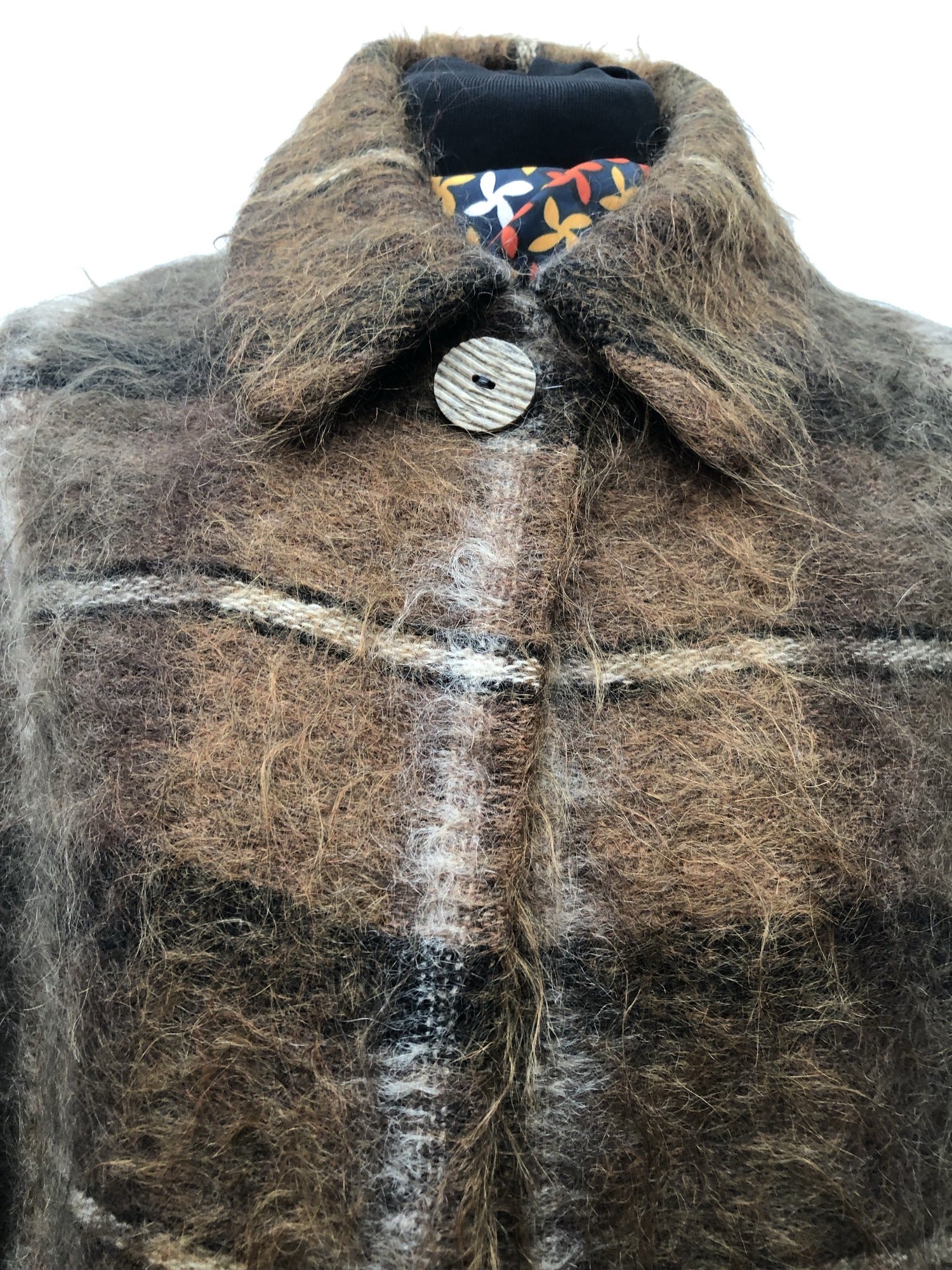 Welsh Wool Shop  vintage  Urban Village Vintage  tassle  tartan  poncho  fringed  fringe  check  cape  brown  Anna Davies  60s  1960s  10