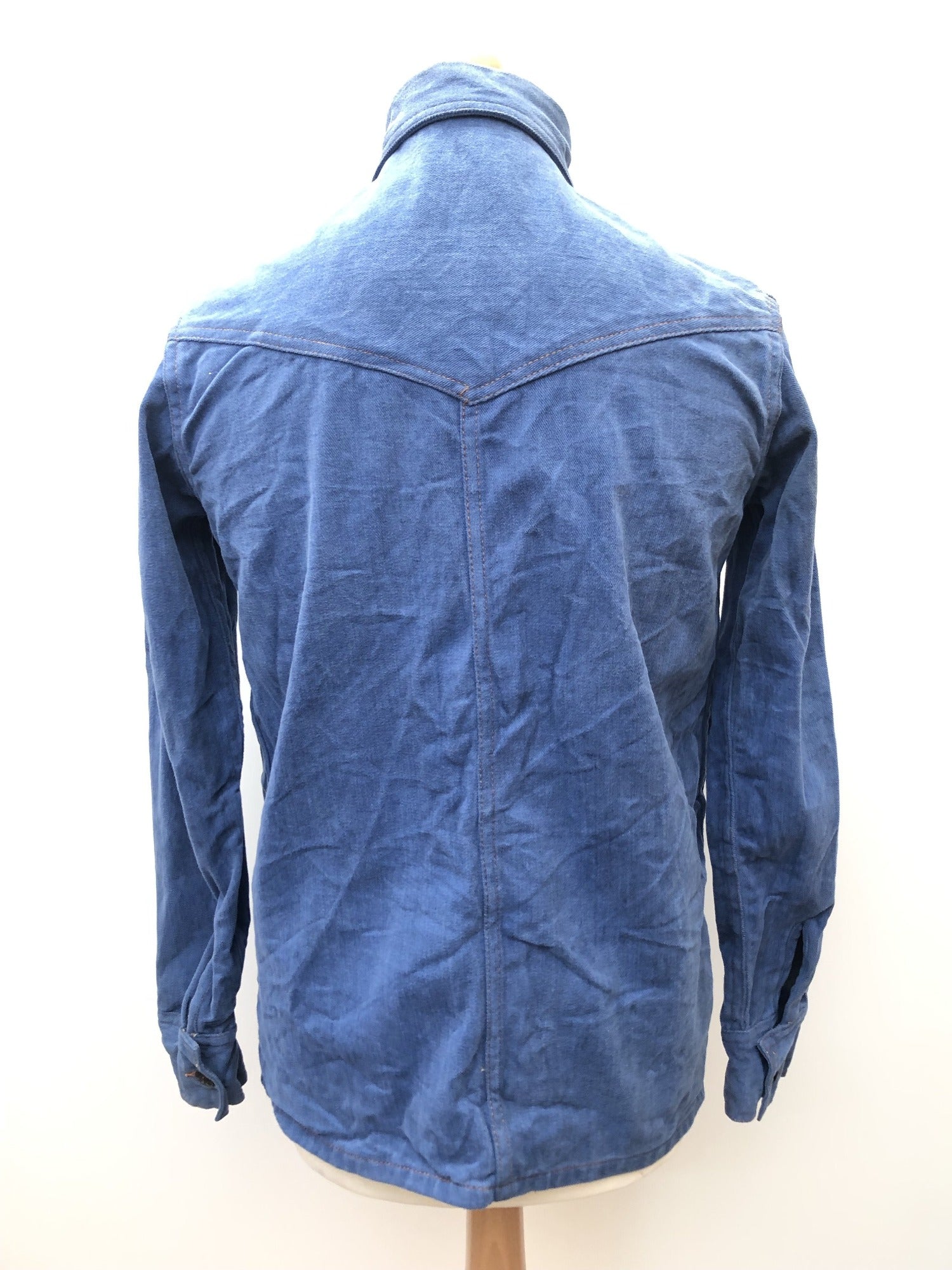 western  vintage  Urban Village Vintage  urban village  shirt  S  press stud  mens  denim style  denim shirt  denim  button fastening