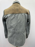 yolks  workwear  vintage  Urban Village Vintage  urban village  Tweed  retro  mens  M  long sleeve  lightweight denim  Jacket  hagg arts  drawstring  denim shirt  Denim jacket  denim  collar  button down  button  blue  big collar