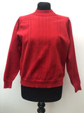 zip back  zip  womens  vintage  Urban Village Vintage  urban village  red  michelle quality garment  Long sleeved top  long sleeve  light knit  knitwear  knitted  knit  jumper  high neck  elasticated  crew neck  60s  1960s  16