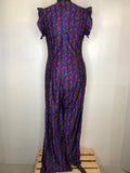 womens  wide leg  vintage  Urban Village Vintage  purple  pink  palazzo pants  onsie  jumpsuit  flower print  flower power  floral print  flares  flared  all in one  8  70s  1970s