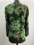 womens  white  vintage  Urban Village Vintage  tunic  top  psychedelic  psych  plus size  multi  lurex  hippie  green  flower print  floral print  70s  1970s  16