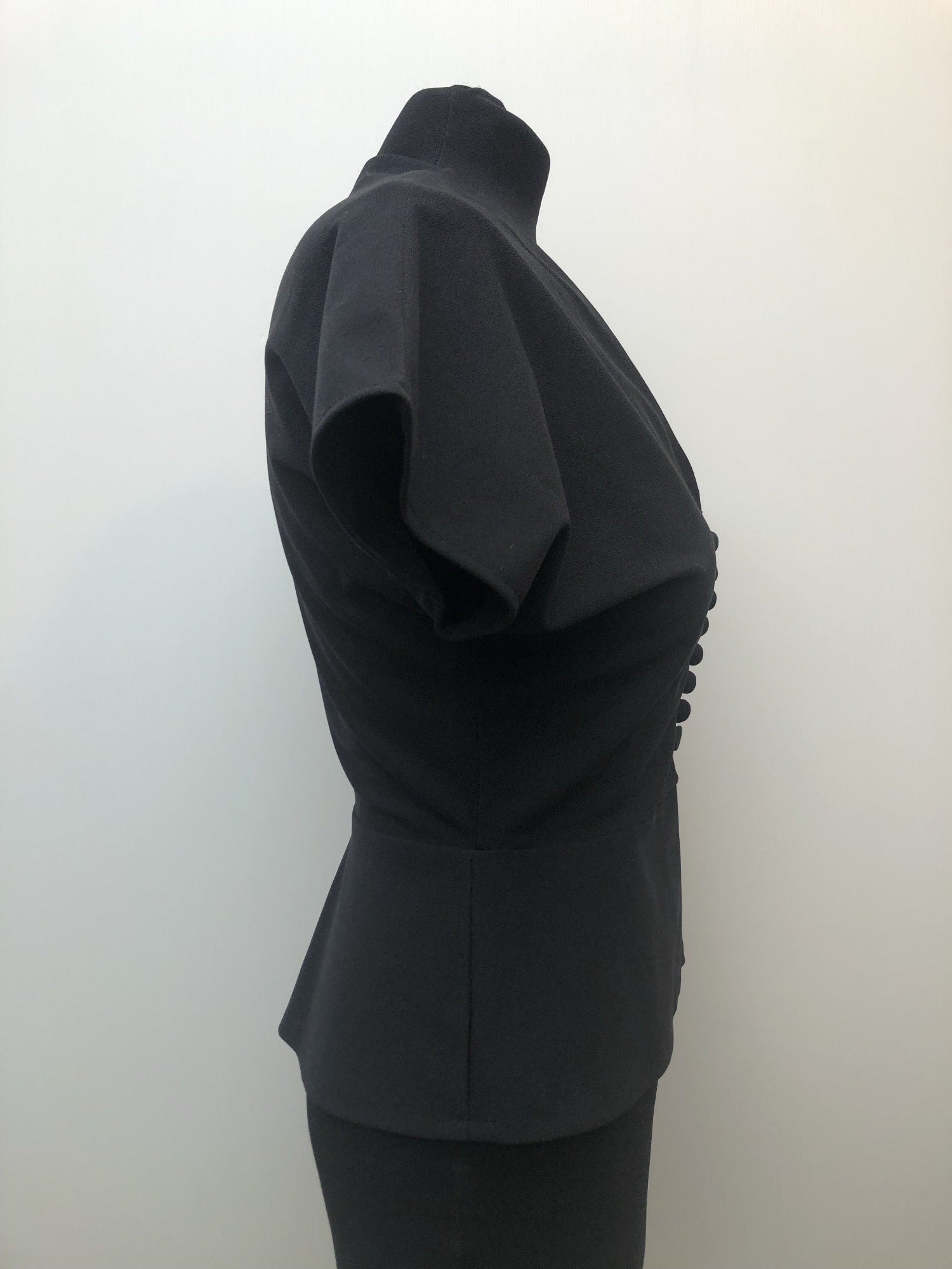 womens  vintage  Urban Village Vintage  top  button front  blouse  black  70s  70  1970s  10