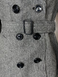 womens jacket  womens coat  womens  Winter Coat  white  vintage  Urban Village Vintage  urban village  houndstooth  grey  double breasted  dogstooth  coat  black  belted  70s  1970s  12