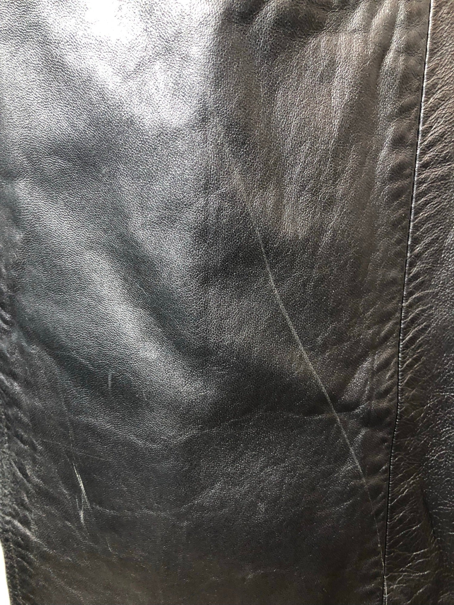 womens jacket  womens coat  womens  waist belt  vintage  Urban Village Vintage  urban village  pockets  pleat back  Leather Jacket  Leather  Jacket  double breatsed  button  black  Belted waist  belted jacket  belt  70s  70  1970s  10