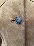 womens  vintage  Urban Village Vintage  urban village  Suede Jacket  Suede  retro  pockets  MOD  long sleeve  light brown  Jacket  collar  coat  button down  button  brown stitch  brown  Beagle collar  8  70s  60s  1970s  1960s