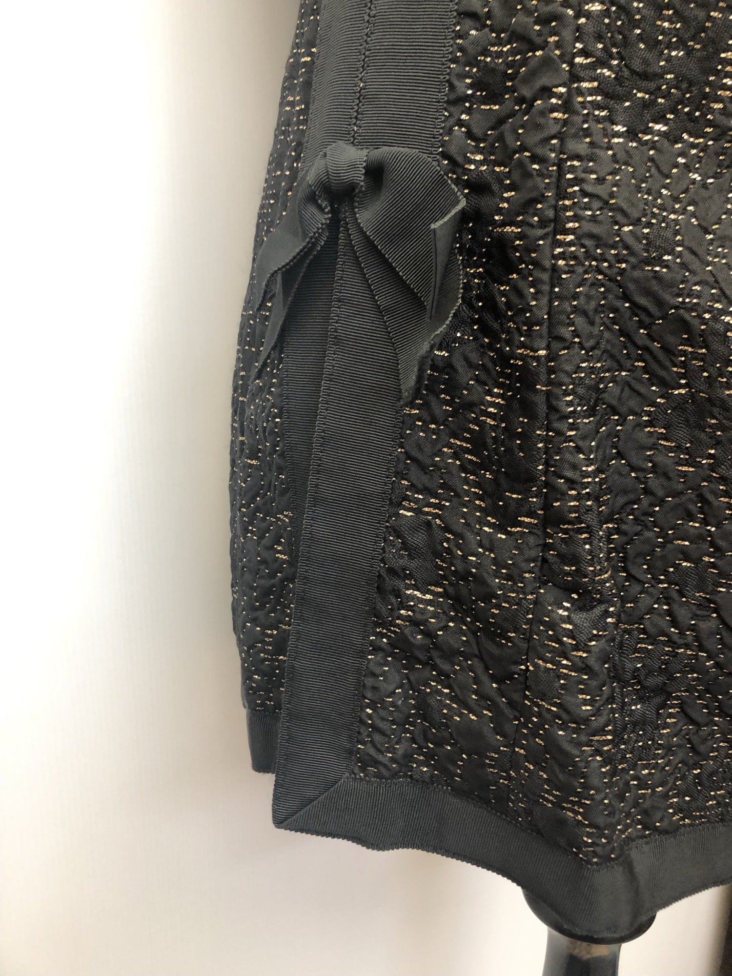 zip  womens top  womens  waist belt  vintage  vest  Urban Village Vintage  urban village  tunic  tops  top  metallic stitch  metallic  gold metallic  Frank Usher  disco  black  back zip  70s  1970s  10