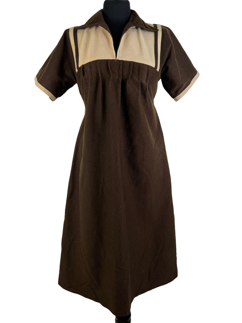 zip  zero waste  womens  vintage  v-neck dress  V-Neck  Urban Village Vintage  urban village  UK  tie back waist belt  tie back waist  thrifted  thrift  sustainable  style  store  slow fashion  short sleeve  shop  second hand  save the planet  reuse  retro  recycled  recycle  recycable  preloved  pointed collar  pleat front  online  ladies  fashion  ethical  Eco friendly  Eco  dress  cream  corduroy  concious fashion  collared dress  collared  collar  clothing  clothes  brown  Birmingham   70s  70  1970s