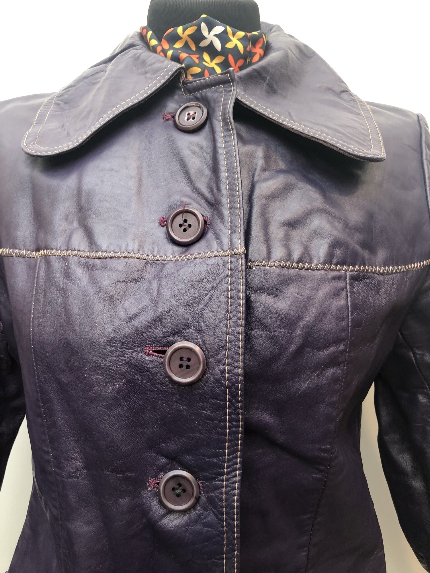womens coat  womens  vintage  Urban Village Vintage  purple  MOD  Leather Coat  coat  60s  1960s  12