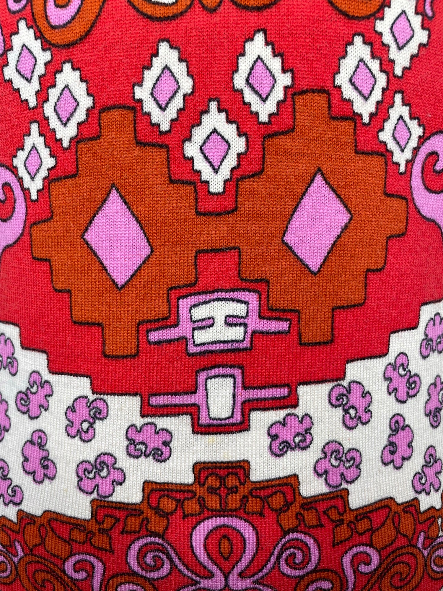 wool  vintage  Urban Village Vintage  urban village  scooter  red  psychedelic  psych  polo top  polo neck  polo  pink  modette  MOD  long sleeve  light knit  knitwear  knitted  knit  jumper  brown  8  70s  1970s  10