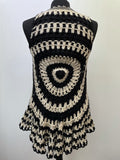 1970s Handmade Crochet Waistcoat - Size 12