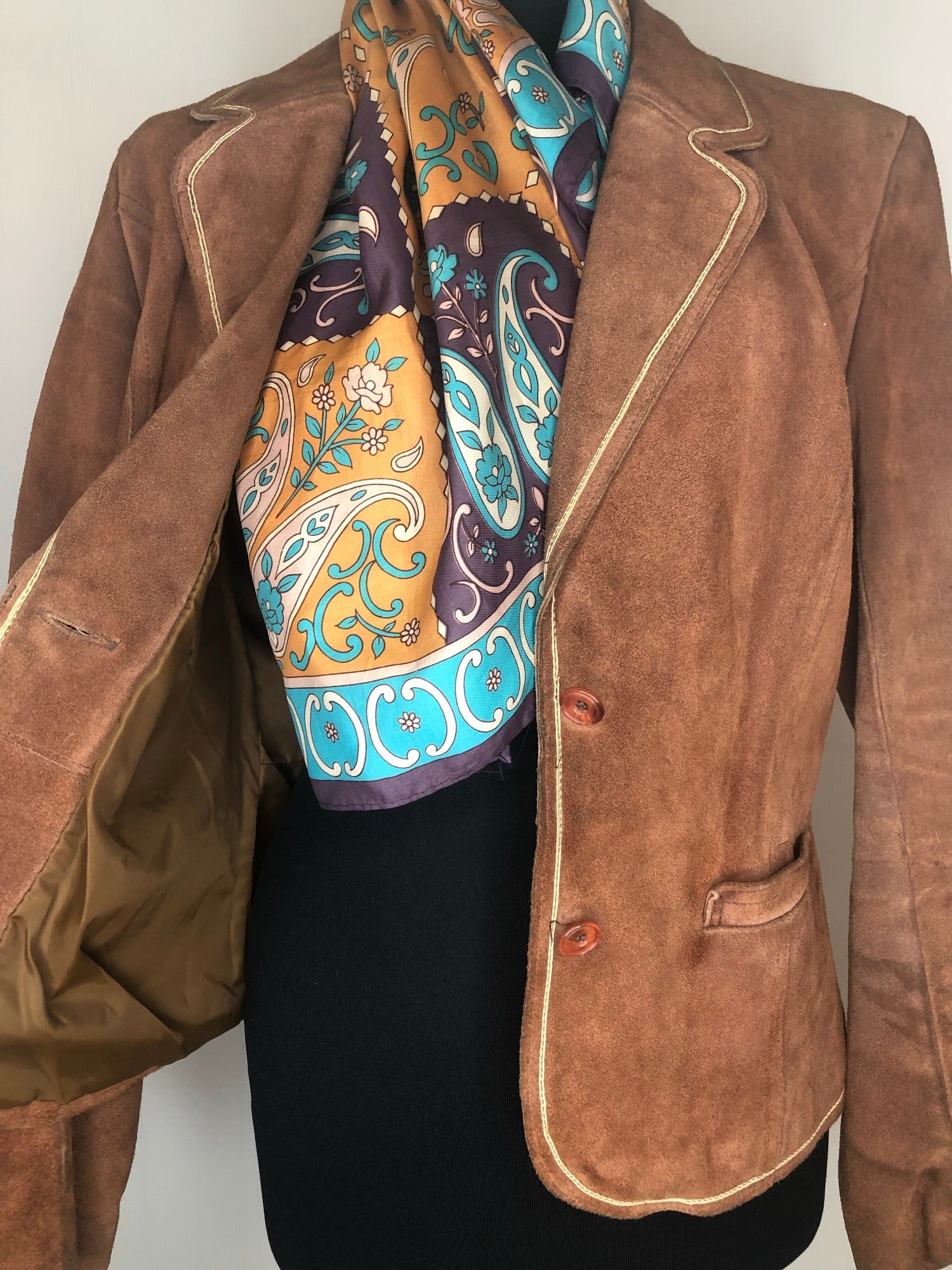 womens jacket  womens  Winter Jacket  winter  vintage  Urban Village Vintage  urban village  Suede Jacket  Suede  pockets  MOD  long sleeve  Jacket  button down  brown  60s  1960s  10