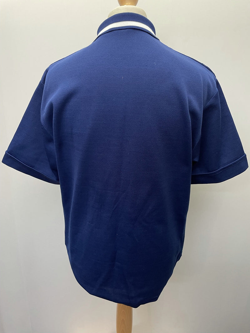 vintage  Urban Village Vintage  urban village  short sleeved  short sleeve  polo top  polo shirt  polo  pockets  pocket detail  patterned  pattern  MOD  midi  mens  Lightweight Knit  light knitwear  light knit  knitwear  knitted  knit  front pockets  electric blue  elasticated  diamond pattern  collared  collar  chest pockets  button front  button  blue  60s  1960s