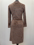 womens  waist belt  vintage  valour  v neck  Urban Village Vintage  urban village  stripey  Stripes  striped dress  striped  orange  midi dress  midi  long sleeves  long sleeved  long sleeve  dress  brown  belted dress  70s  1970s  12