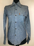 1970s Levis Orange Tab Western Denim Shirt - Size UK 8