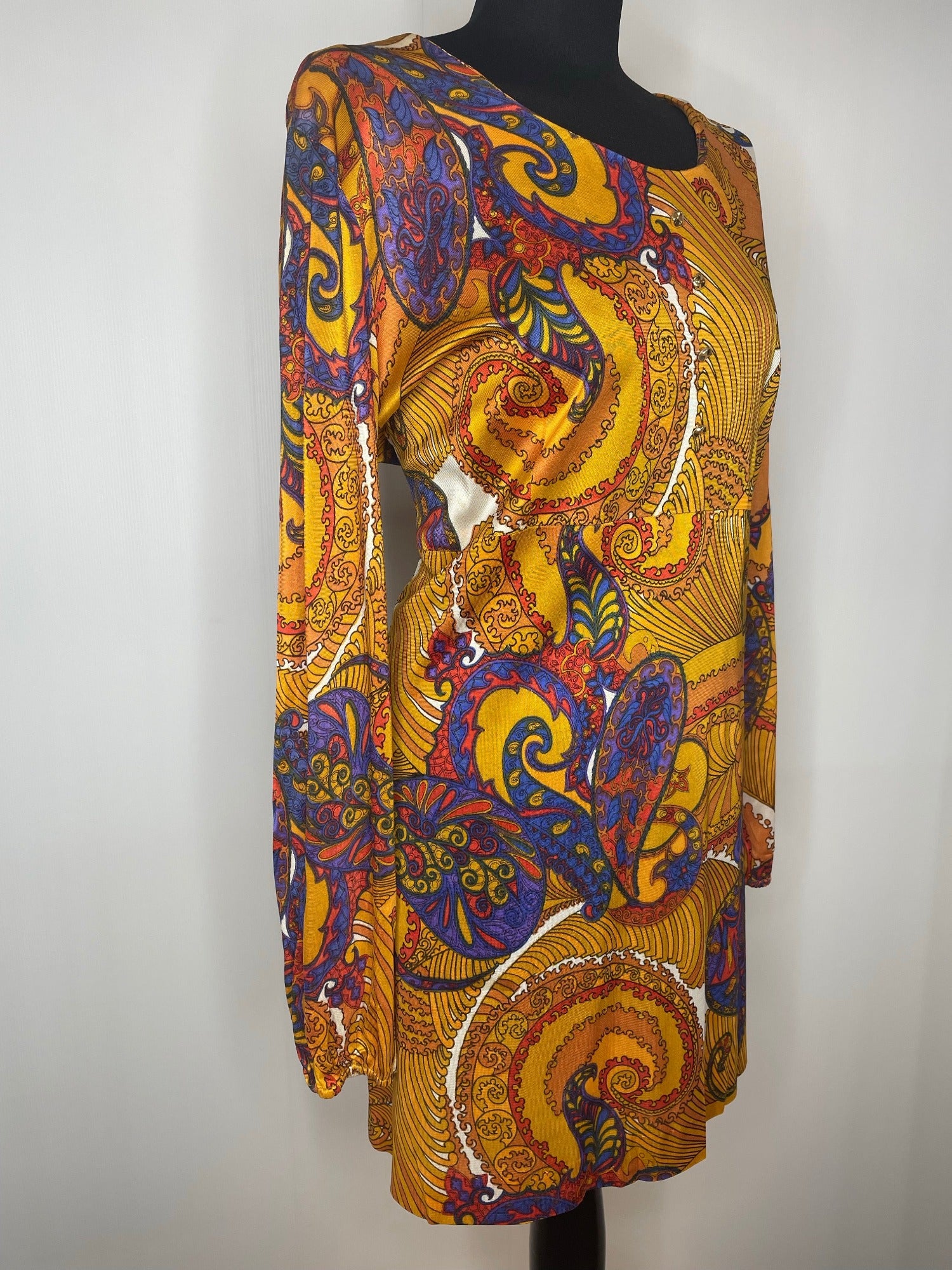 yellow  womens  vintage  tunic top  tunic  scooter dress  scooter  retro  psychdelic  psych  plus size vintage  plus size  mustard  modette  mod  long sleeve  dress  dagger collar  18