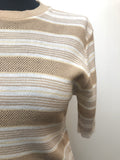 white  vintage  Urban Village Vintage  top  sweater  stripes  orange  Lightweight Knit  light knit  knitwear  knitted  knit  jumper  brown  70s  1970s