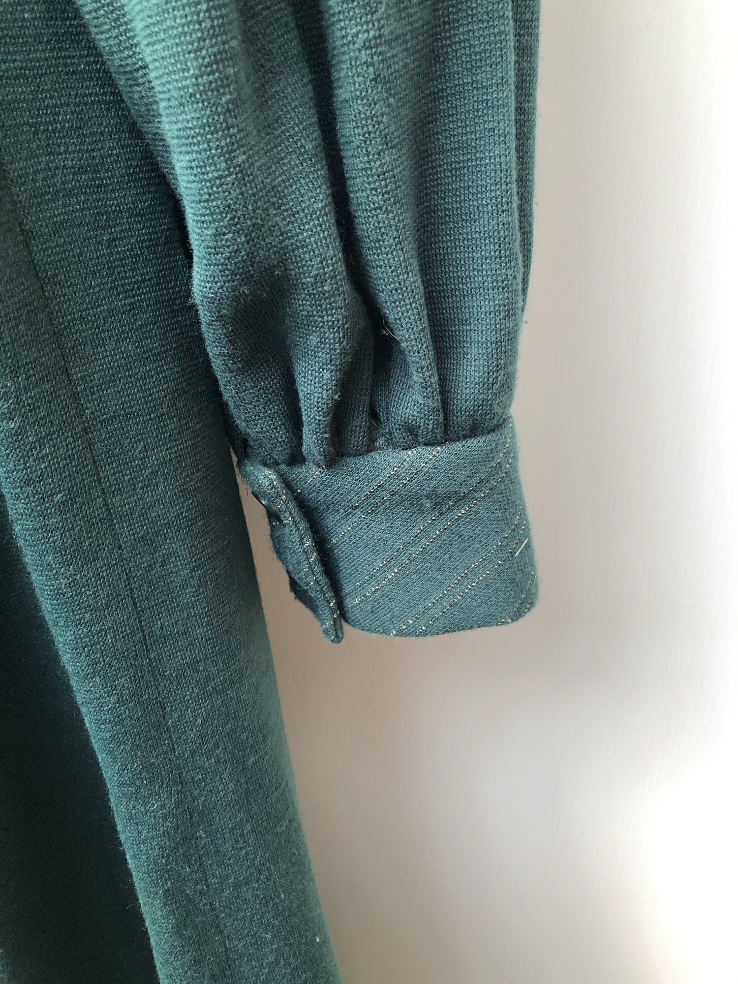 womens  vintage  Urban Village Vintage  urban village  summer dress  metallic stitch  maxi dress  long dress  green  gold stitch  dress  balloon sleeves  balloon sleeve  70s  70  1970s  10