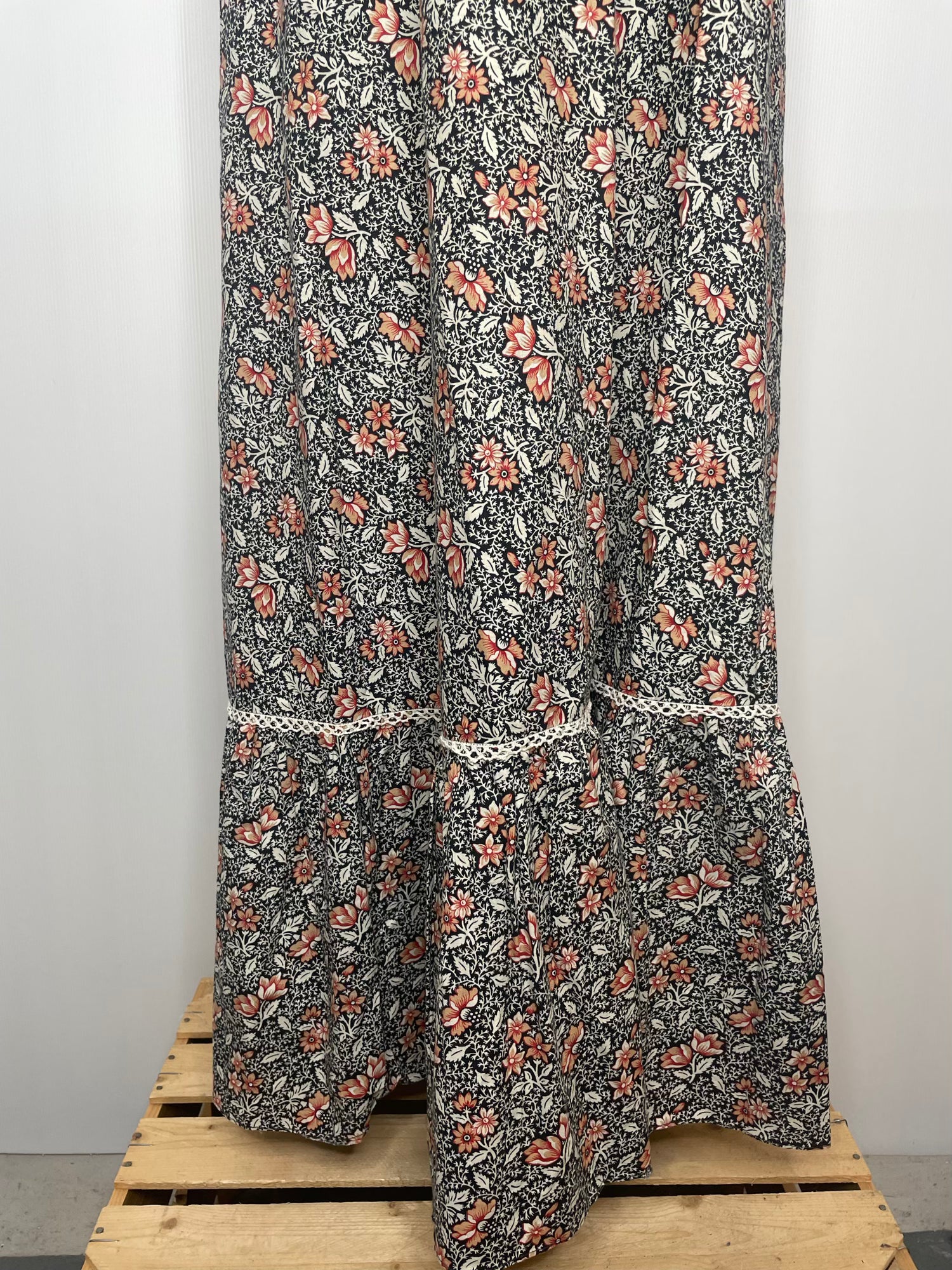 woodstock  womens  william morris  vintage  Urban Village Vintage  urban village  tiered  summer dress  summer  maxi dress  long dress  hippy  hippie  flutter  festival  English Lady  empire waist  empire line  empire  dress  boho  70s  1970s  12