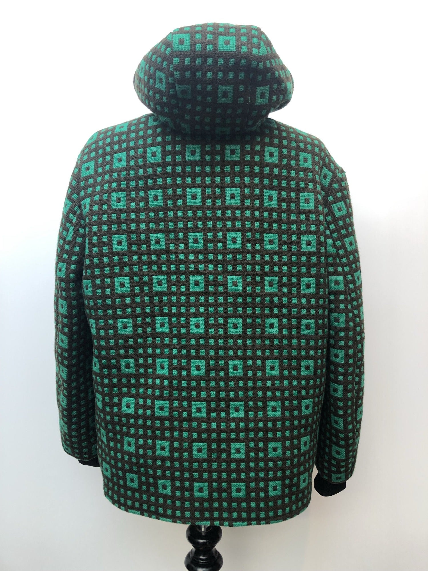 zip  womens  vintage  Urban Village Vintage  urban village  pockets  long sleeve  Jacket  hooded jacket  Green  brown  60s  1960s  14