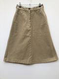 1970s A Line Cotton Twill Skirt by Anglia Girl - Size 8