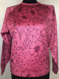 womens  vintage  Urban Village Vintage  top  round neck  pink  floral print  70s  1970s  12