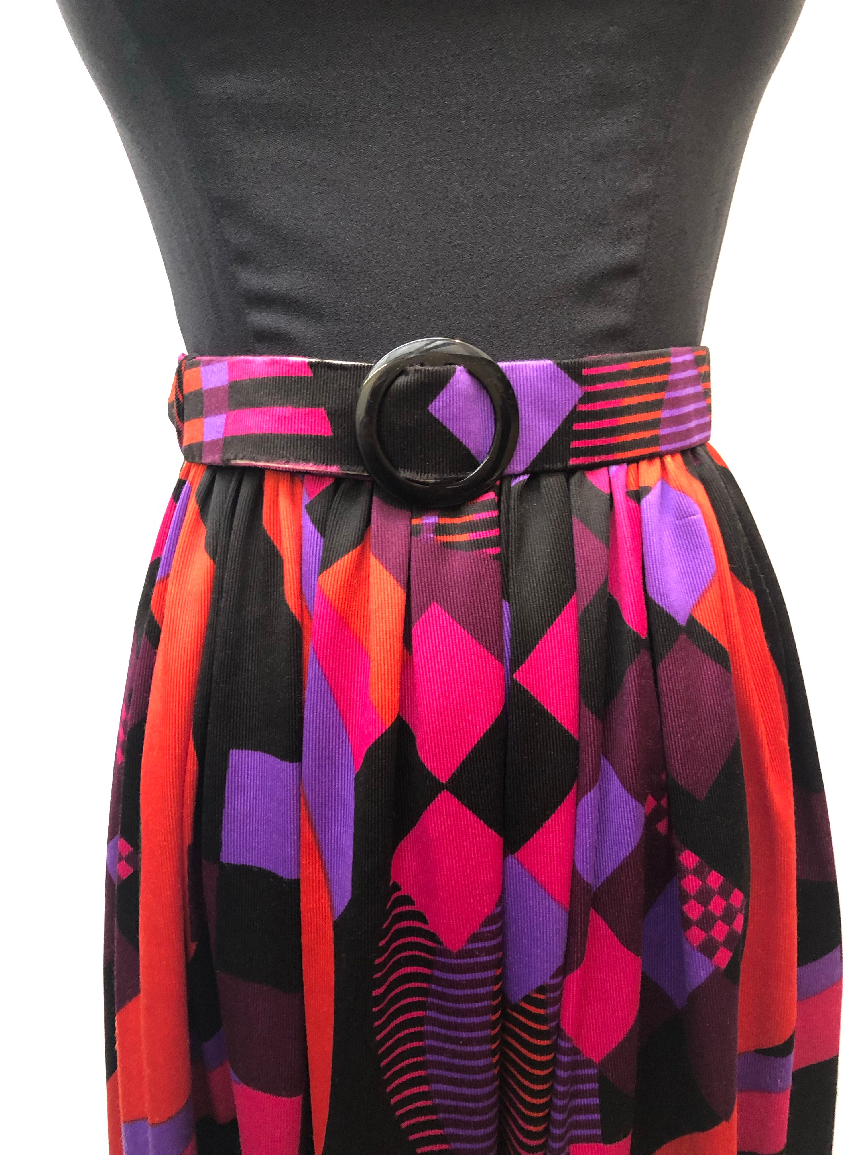 1970s Halter Neck Print Maxi Dress by Margaret of Leeds - Size 8