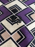 womens  Urban Village Vintage  top  T-Shirt  purple  print blouse  modette  MOD  Fred Perry  embroidered logo  diamond print  collared  collar  blouse  beige  12