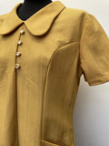 zip  Yellow  womens  vintage  Urban Village Vintage  urban village  summer dress  retro  red  pockets  Peter Pan collar  mustard  MOD  midi dress  midi  long dress  high neck  dress  decorative buttons  collared dress  collar dress  collar  button down  button  big collar  back zip  60s  1960s  14  12