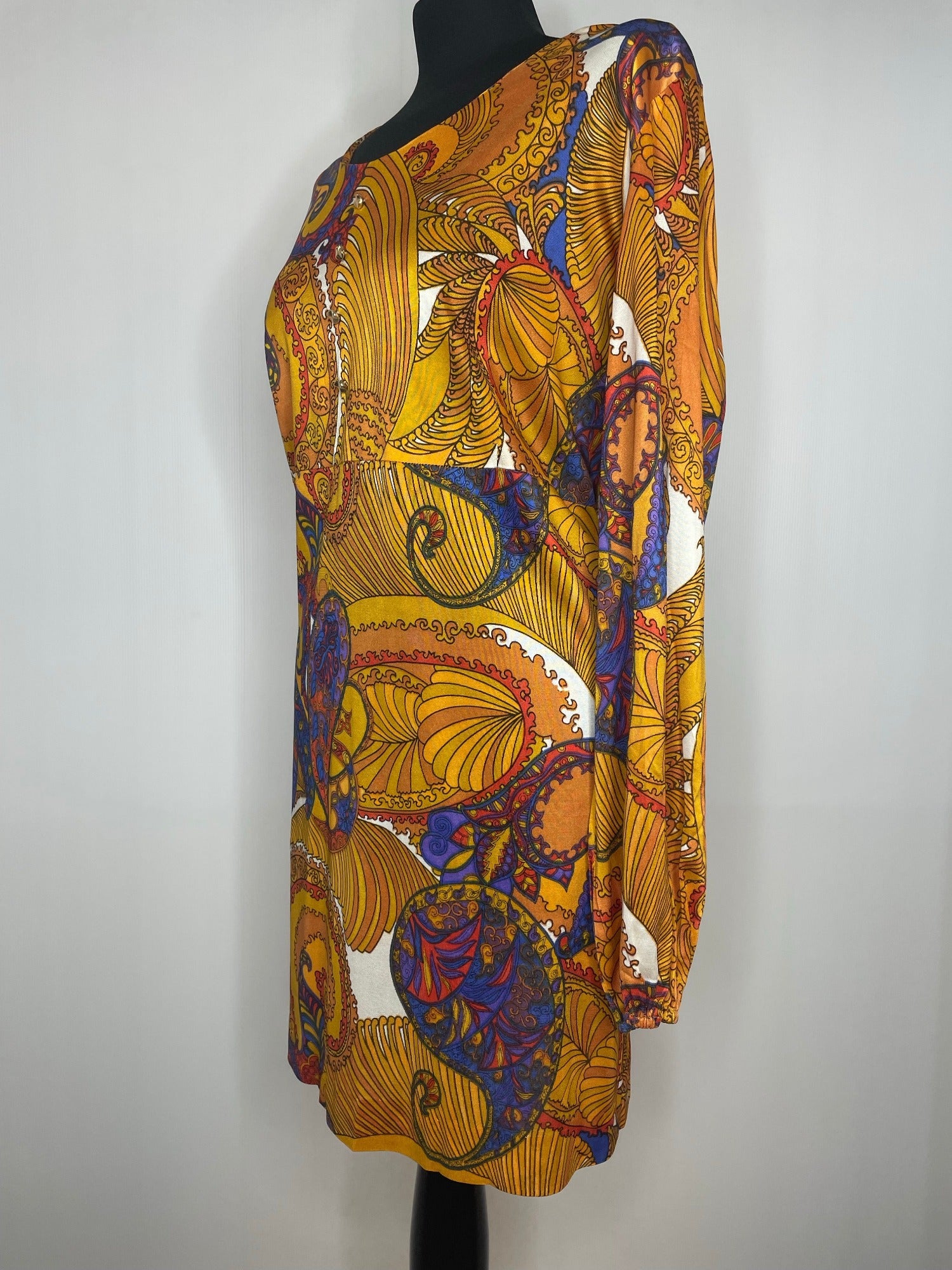 yellow  womens  vintage  tunic top  tunic  scooter dress  scooter  retro  psychdelic  psych  plus size vintage  plus size  mustard  modette  mod  long sleeve  dress  dagger collar  18